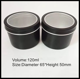 چین ظروف آرایشی و بهداشتی با دوام آلومینیوم با دوام 120 گرمی کوزه شیشه ای قوطی فلزی سیاه قوطی تامین کننده